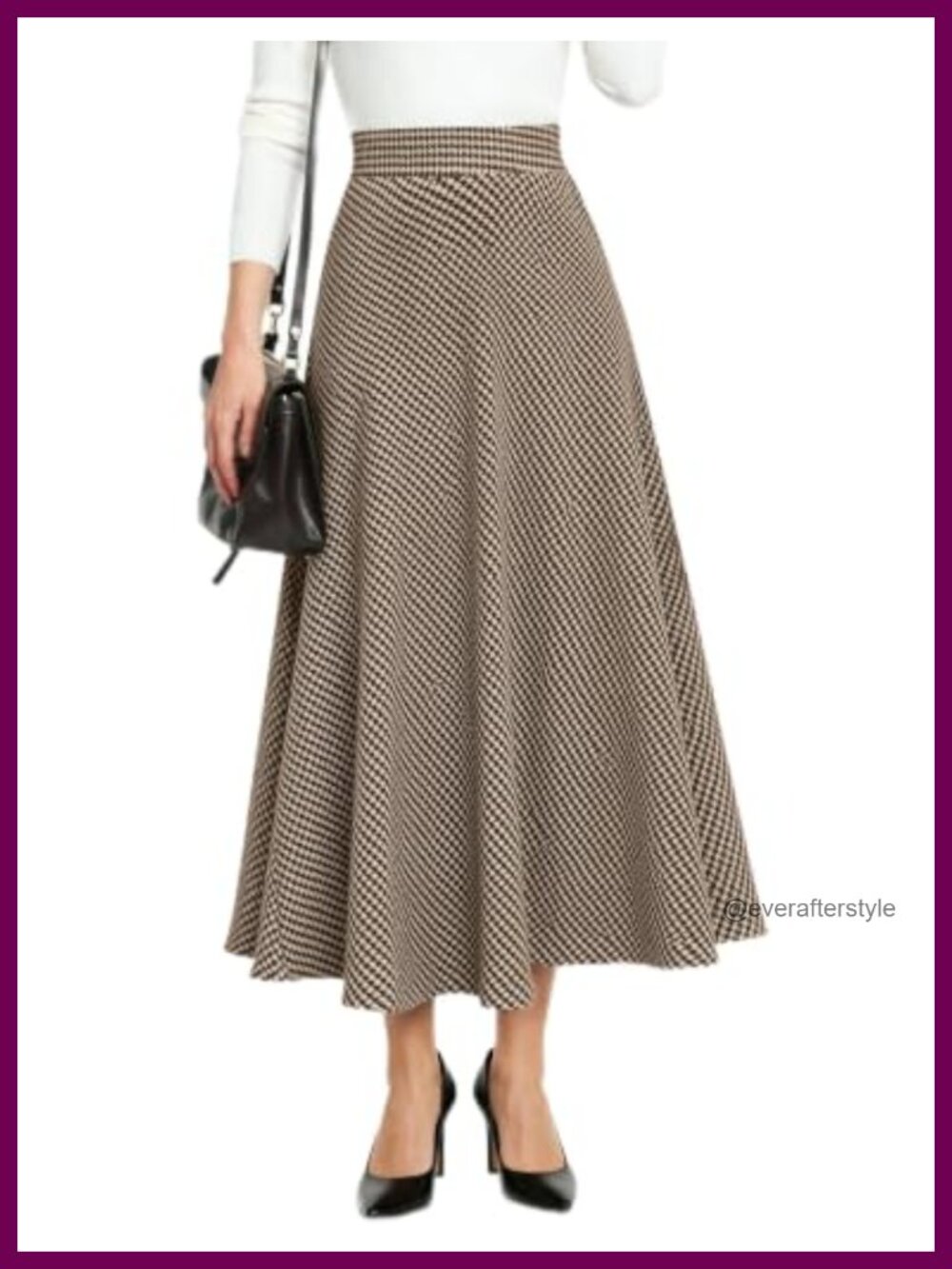 Plaid A-Line Skirt with Pockets
